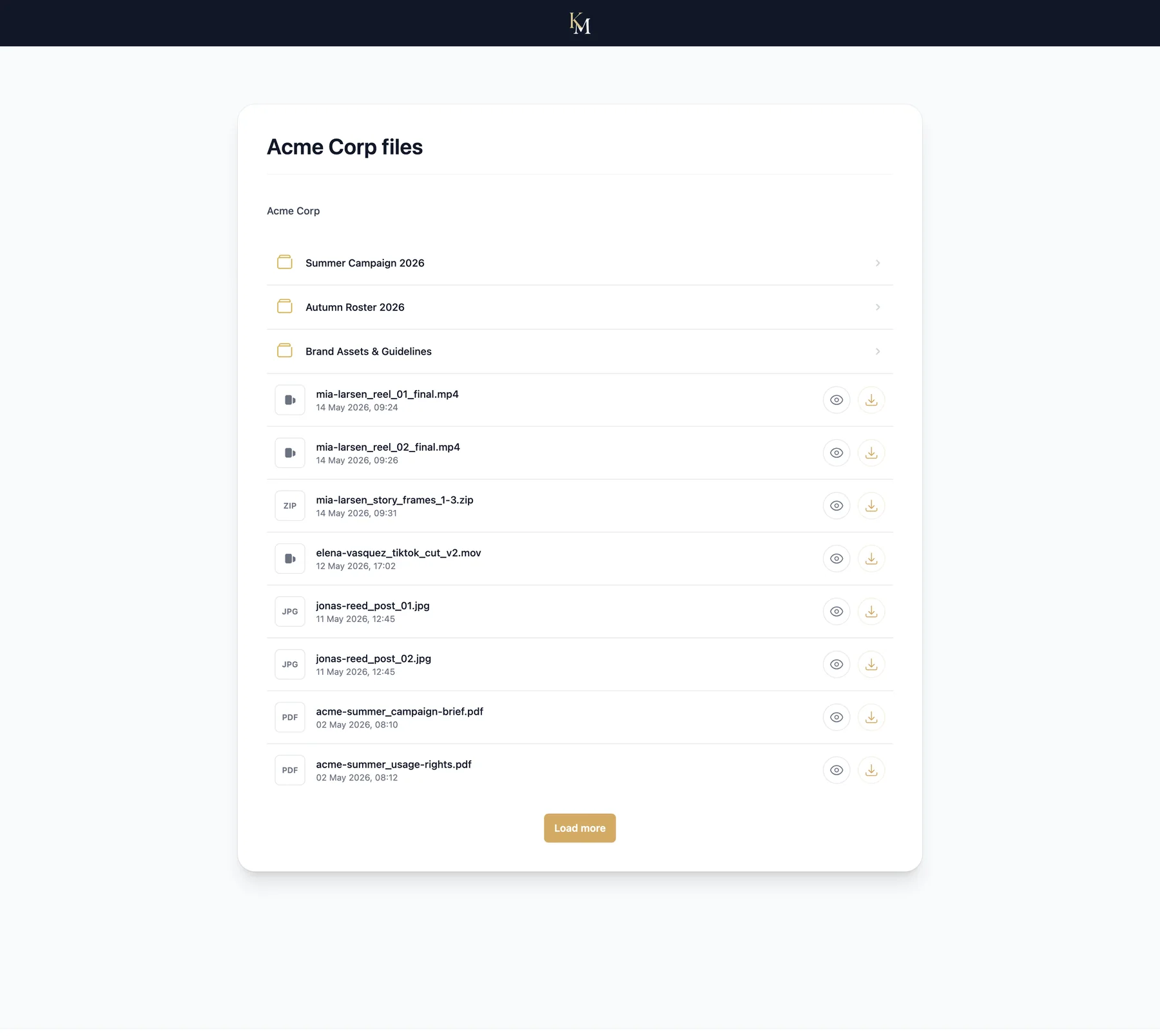 Content hub: campaign assets in one place, at full quality
